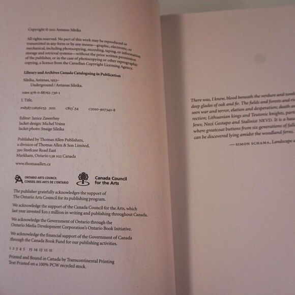 UNDERGROUND A Novel By Antanas Sileika Author Signed 2011 Paperback Canada - Picture 6 of 6